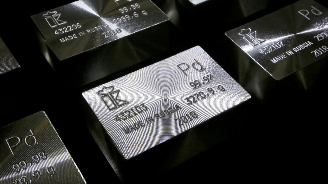 FILE PHOTO: Ingots of palladium are seen at the Krastsvetmet plant in the Siberian city of Krasnoyarsk