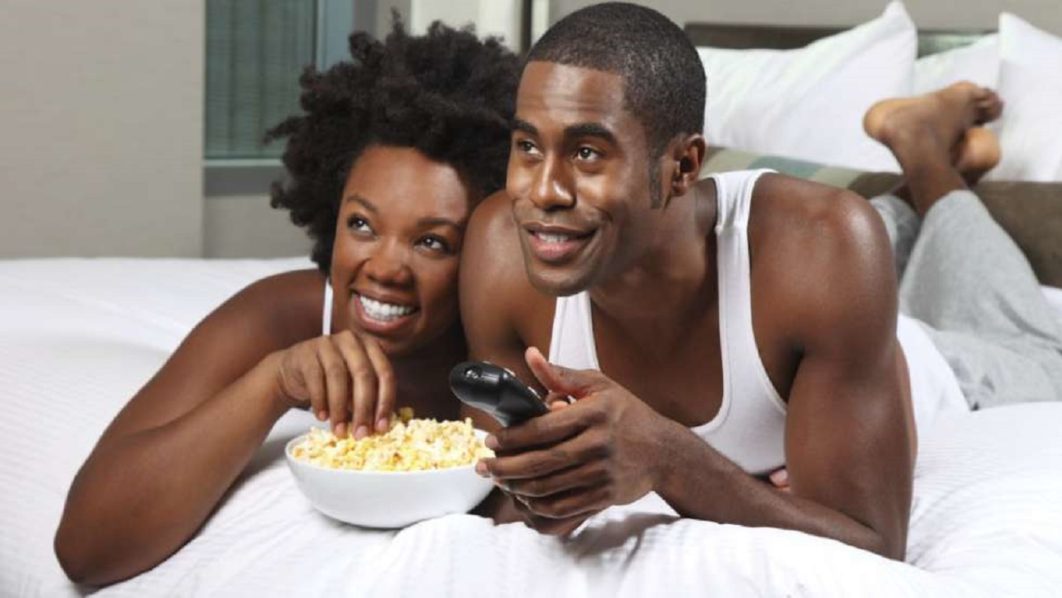 Couple watching a movie