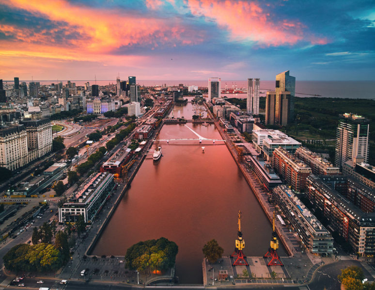 Ariel view of Puerto Madero, Bueno Aires, Photo. Flickr