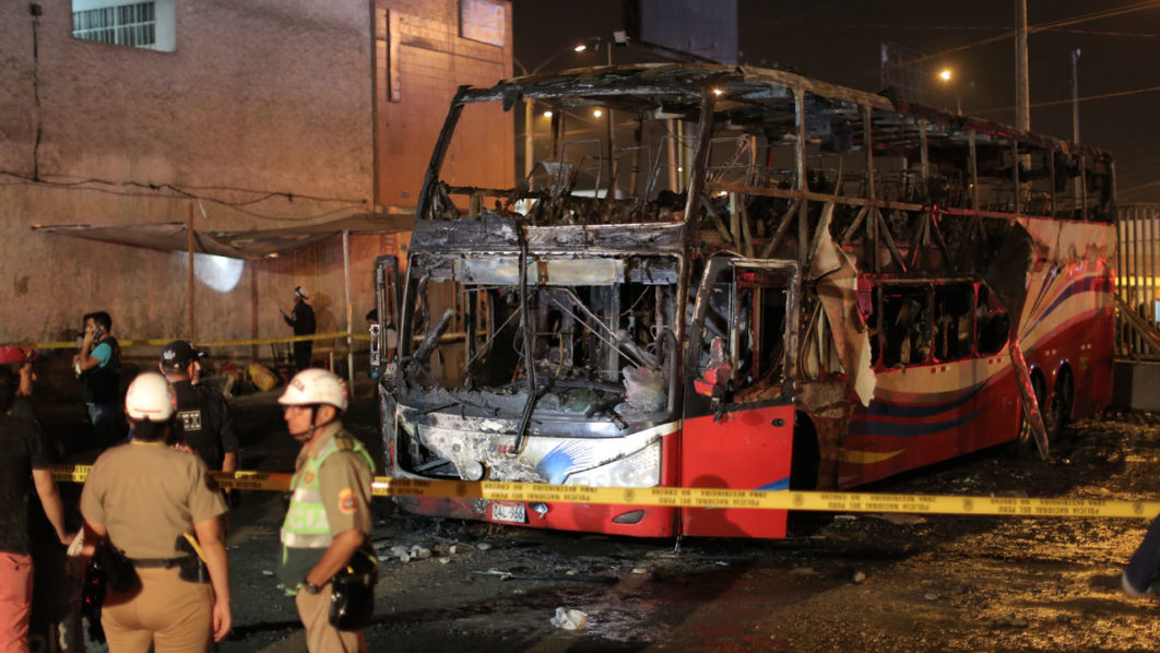 At least 20 dead in Peru bus fire: emergency services