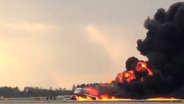 RUSSIA-FIRE-AVIATION-ACCIDENT