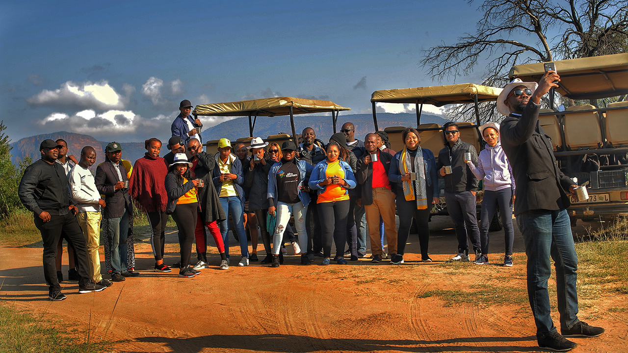 Team at Game drive at Entabeni game reserve copy