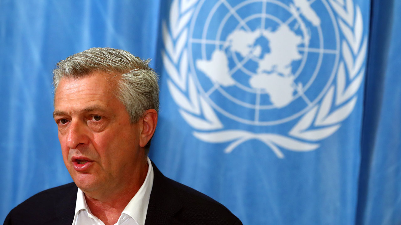 U.N. High Commissioner for Refugees Grandi attends a news conference in Geneva