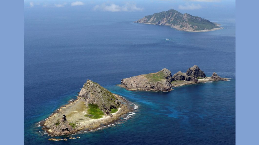 A group of disputed islands, Uotsuri island , Minamikojima and Kitakojima, known as Senkaku in Japan and Diaoyu in China is seen in the East China Sea