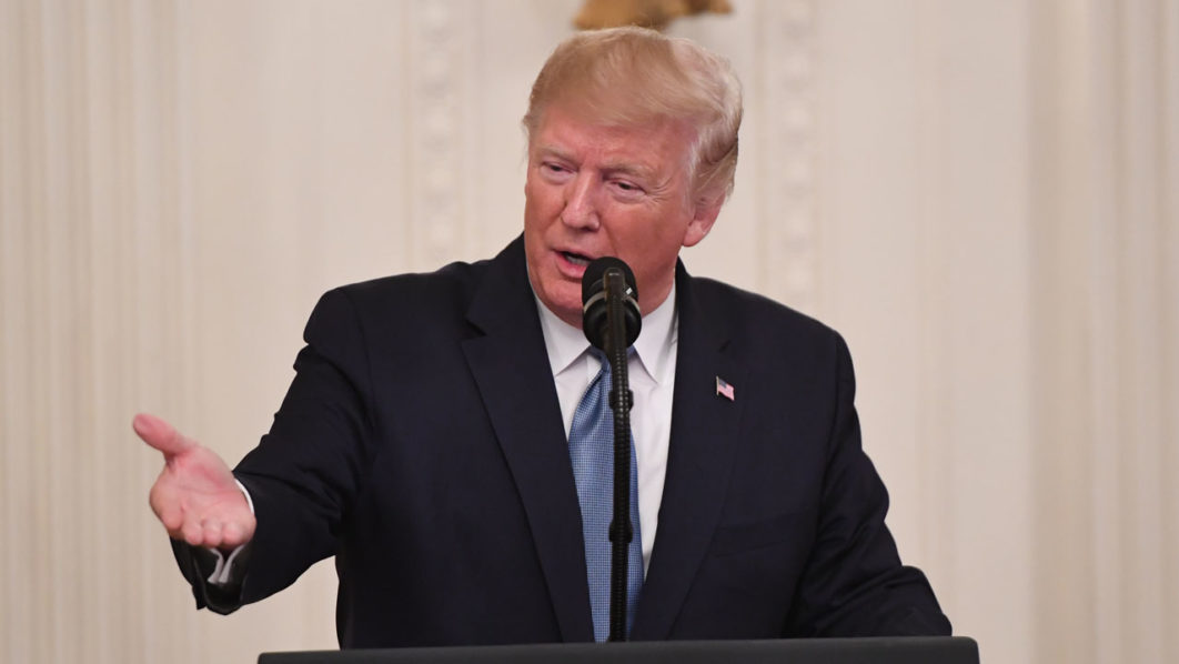 US President Donald Trump awards the Medal of Honor to Mst. Sgt. Matthew Williams