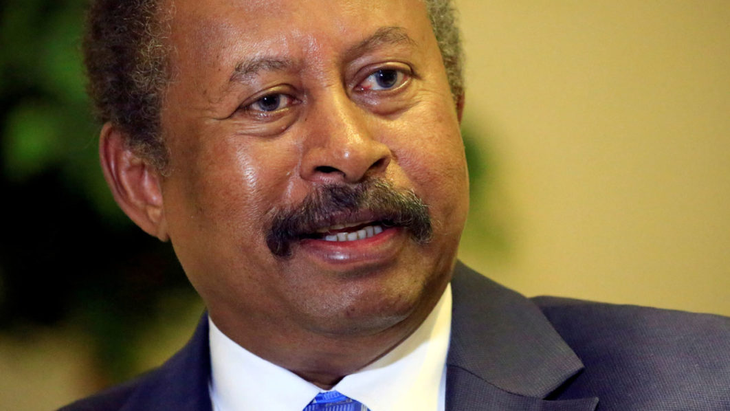 FILE PHOTO: Sudan’s new Prime Minister in the transitional government Abdalla Hamdok, speaks during a Reuters interview in Khartoum