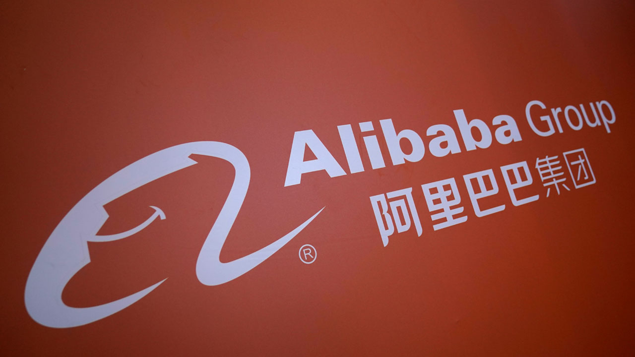 FILE PHOTO: A logo of Alibaba Group is seen at the World Internet Conference (WIC) in Wuzhen