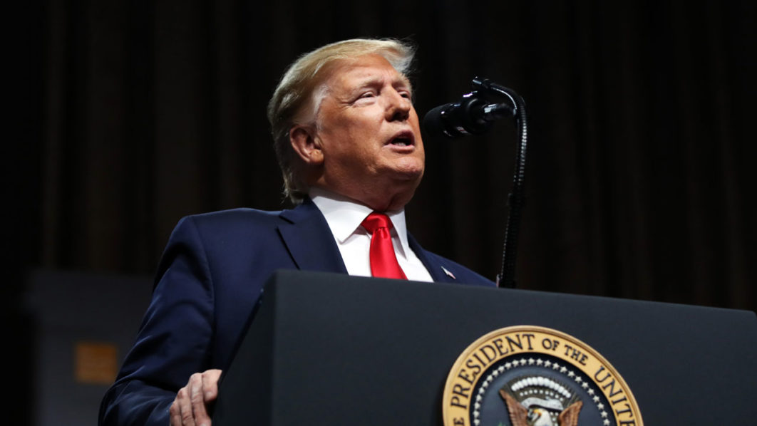 President Trump Delivers Address On Economy And Trade At Economic Club Of NY