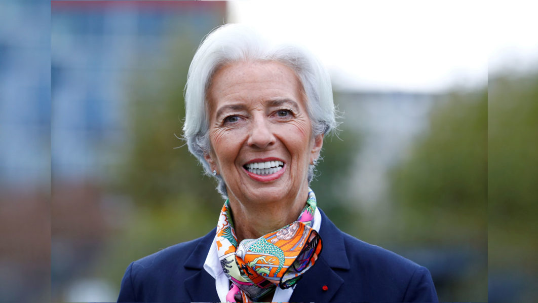FILE PHOTO: European Central Bank’s President Lagarde answers journalists’ questions as she arrives at the ECBs headquarter in Frankfurt