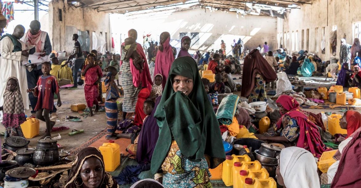 Internally displaced people find shelter in Monguno.