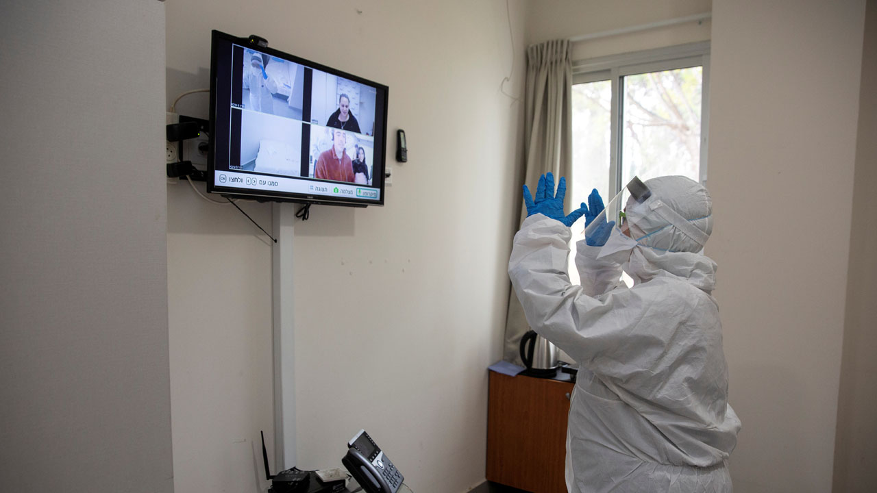 FILE PHOTO: Israeli Professor Galia Rahavm, head of infectious diseases, is seen in one of the rooms where returning Israelis will stay under observation and isolation at the Chaim Sheba Medical Center at Tel Hashomer in Ramat Gan