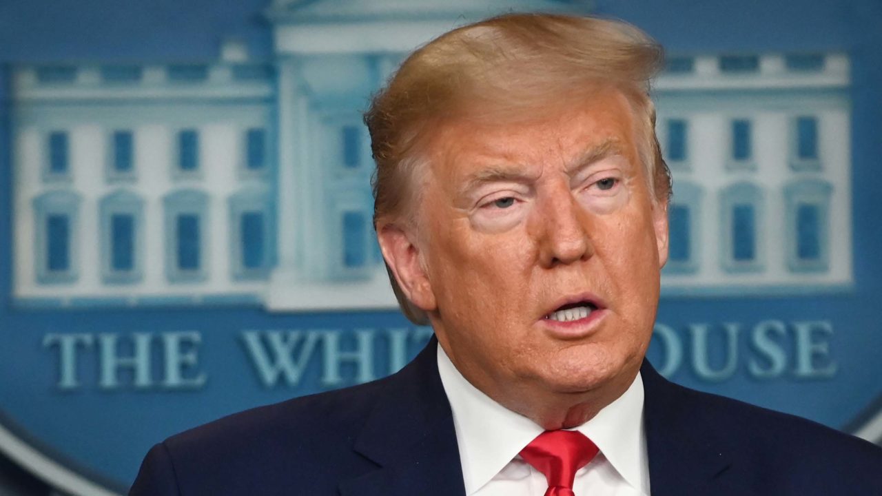 US President Donald Trump holds coronavirus briefing at the White House