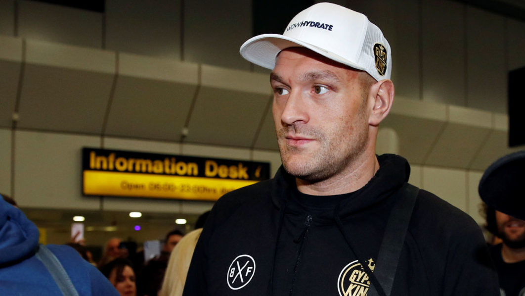 WBC Heavyweight boxing champion Tyson Fury arrives at Manchester Airport, in Manchester