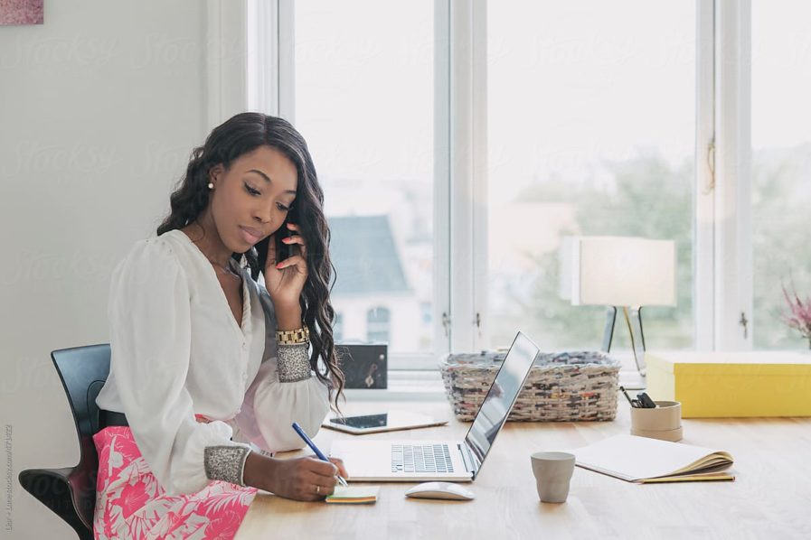 woman working in a n office
