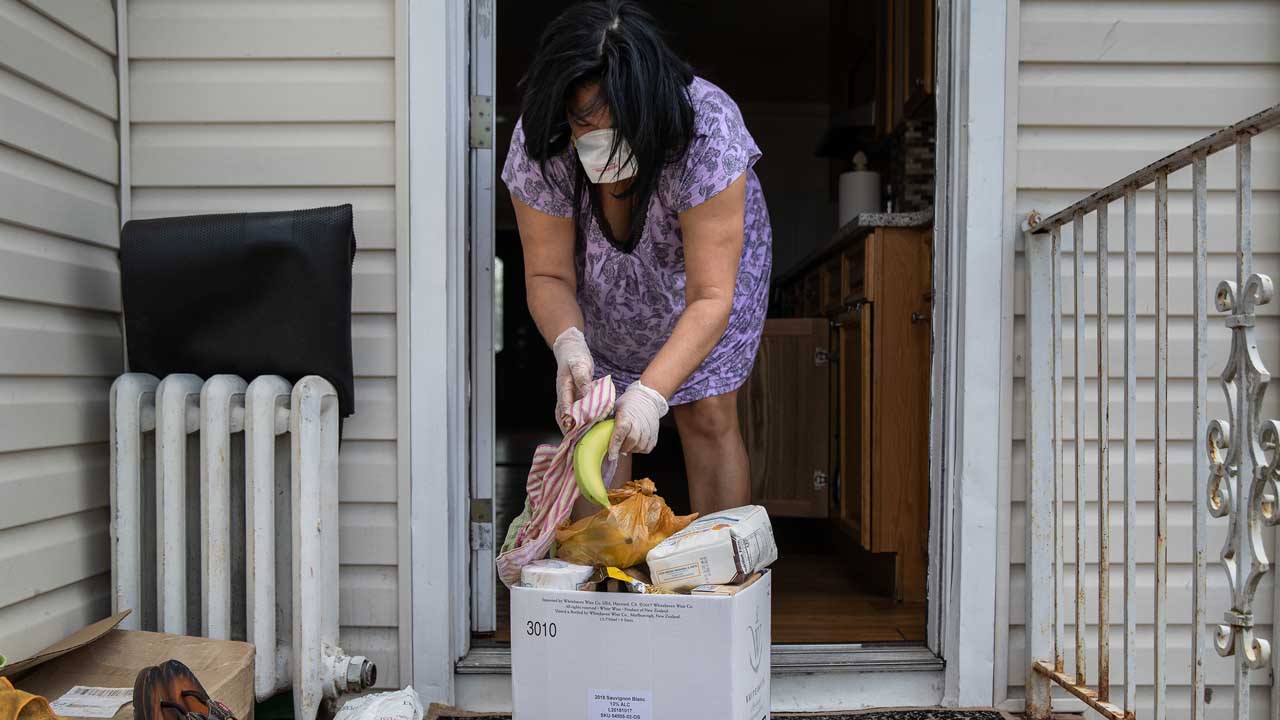 Volunteers Distribute Food Aid To Immigrant Families In Long Island