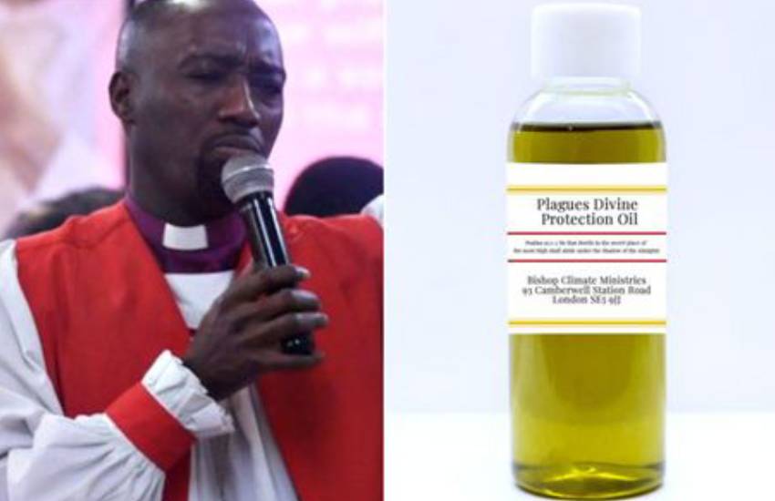 Arch Bishop Climate Wiseman claims the concoction can protect against Covid-19 [Photo- Sourced from SDE]