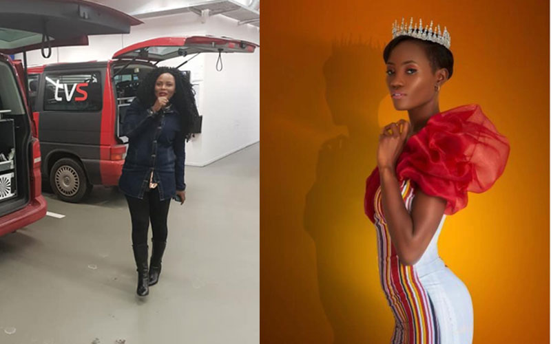 L-R- Joan Lule Nakintu and Miss Uganda Oliver Nakakande.