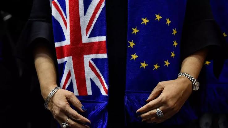 British Flag and EU flag
