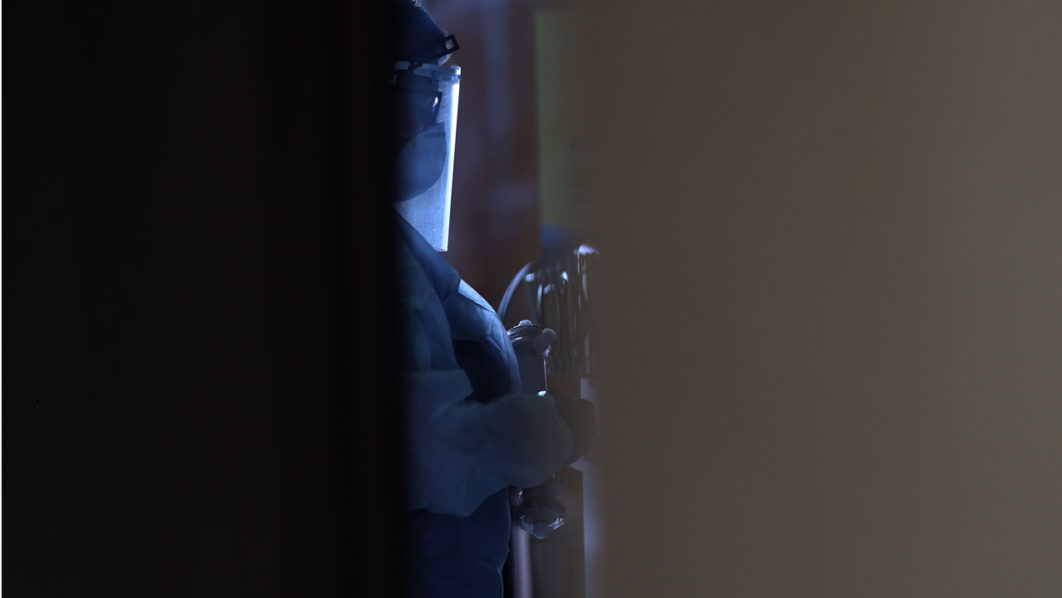 Health Care Professionals Work On The Frontlines Of COVID-19 Pandemic In Maryland Hospital