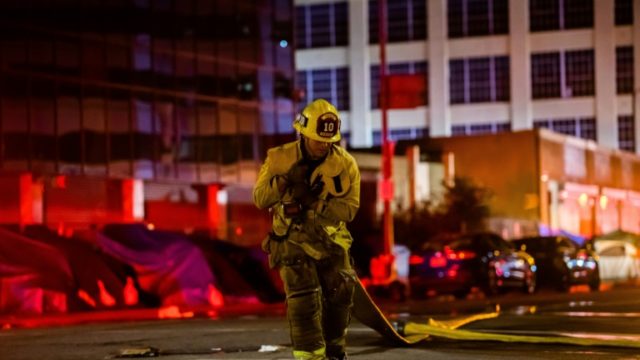 11 firefighters injured in Los Angeles battling blaze