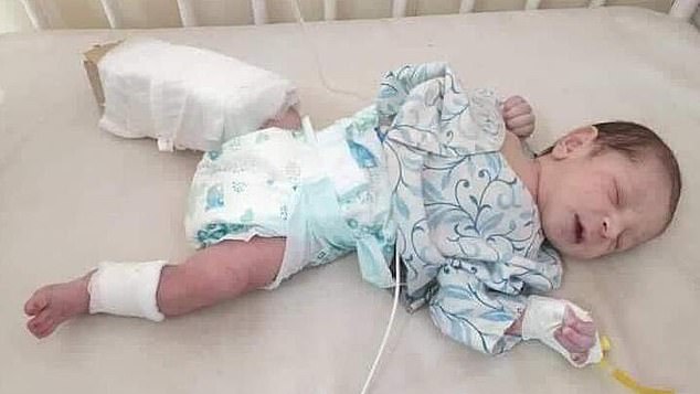 Baby survives Kabul maternity attack | Image: Daily Mail Uk