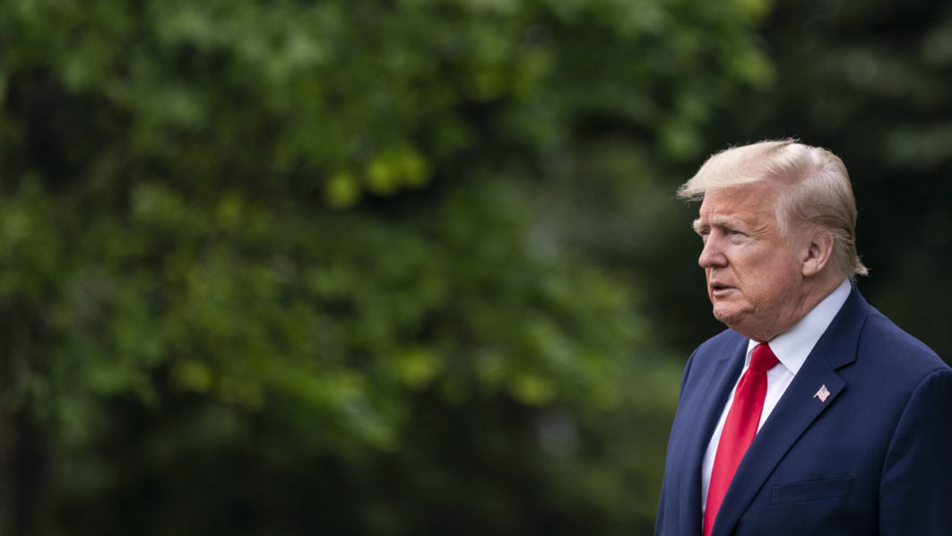 President Trump Departs White House For Memorial Day Ceremony In Baltimore