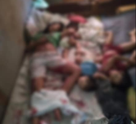 Nursing mother stabs her children