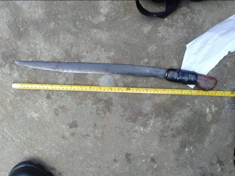 The knife used by nursing mother who stabbed her children