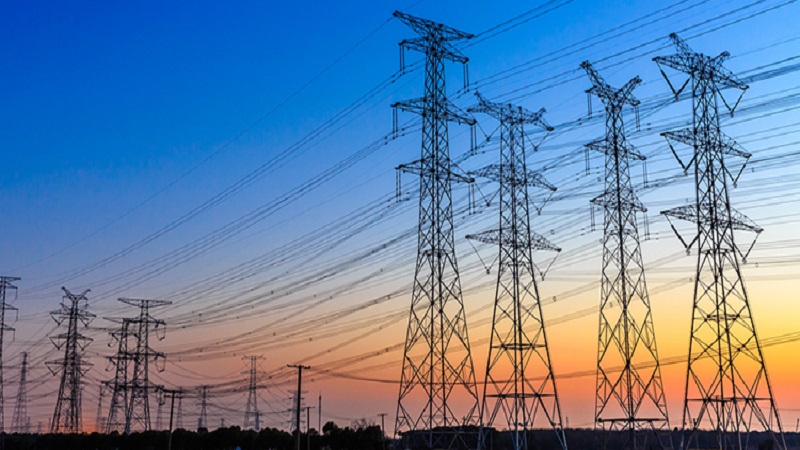 high voltage post,High voltage tower sky background