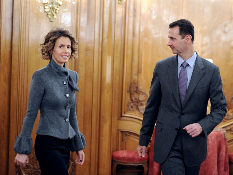 Syrian president Bashar al-Assad and his