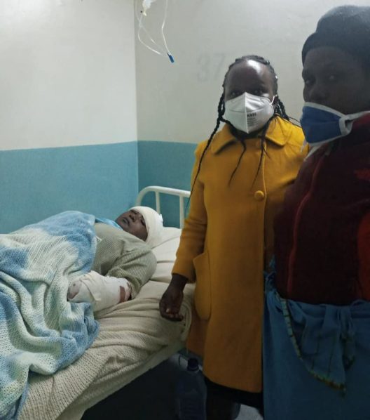 Purity Muthoki in hospital