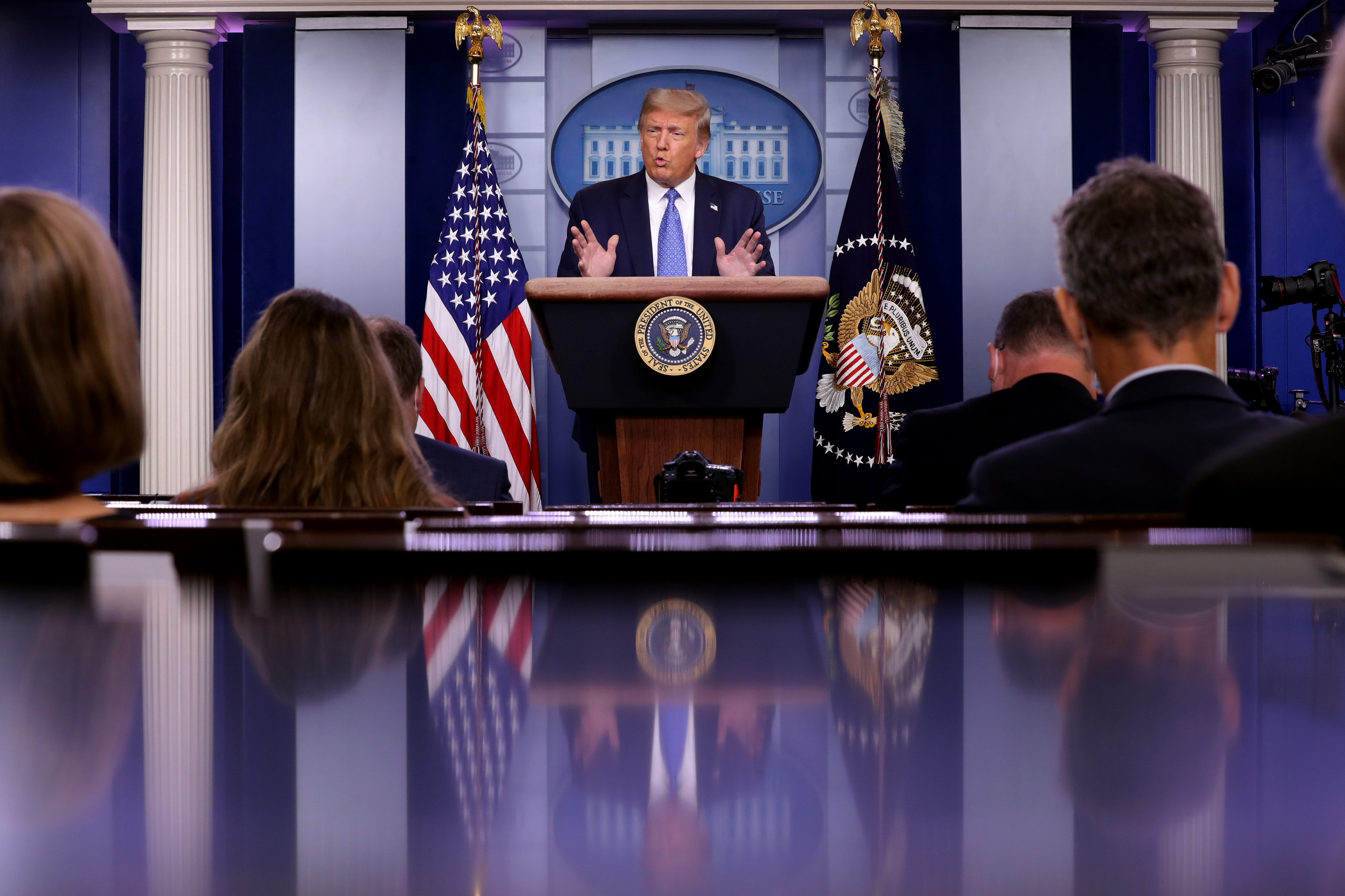 President Trump Holds News Conference In White House Briefing Room