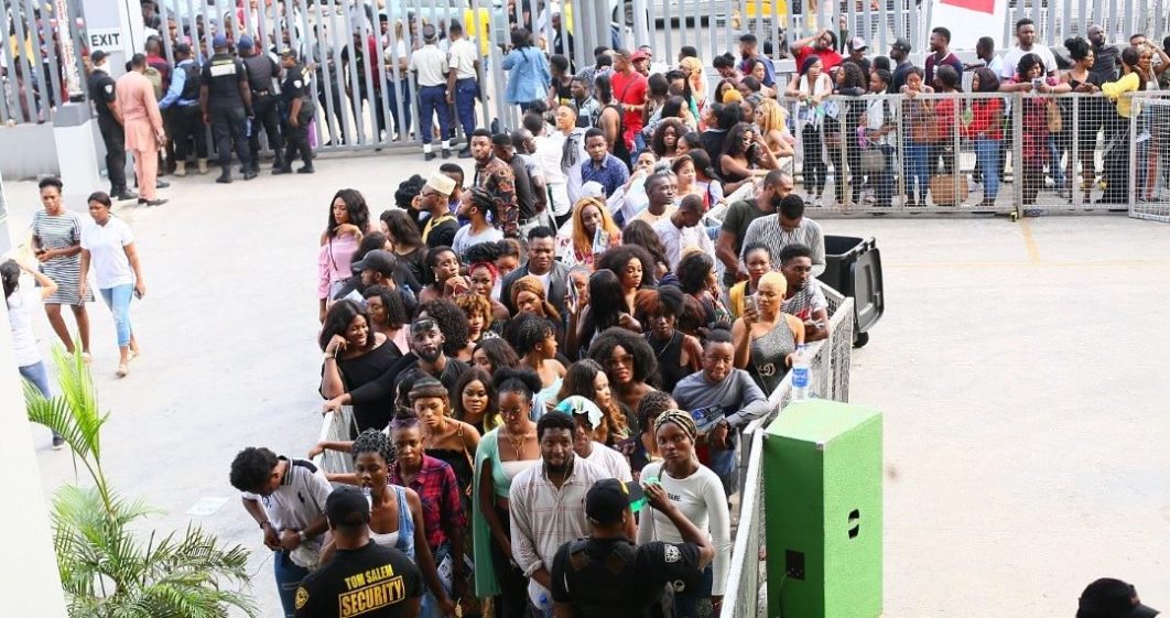 Nigerians waiting their turn at an audition. Photo Pulse