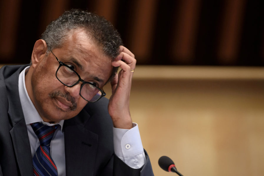 Image: FILE PHOTO: World Health Organization Director-General Tedros Adhanom Ghebreyesus attends a news conference in Geneva