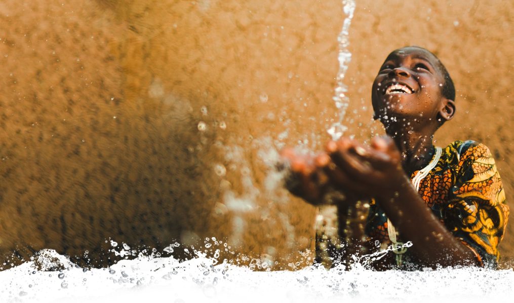 A child playing with water