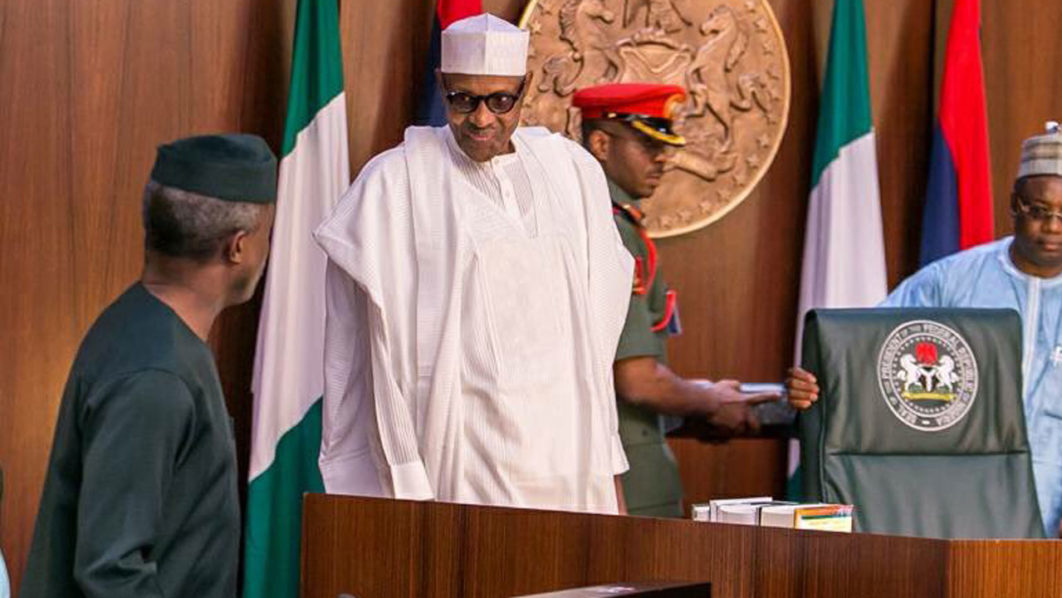 Muhammadu Buhari and Osinbajo at FEC