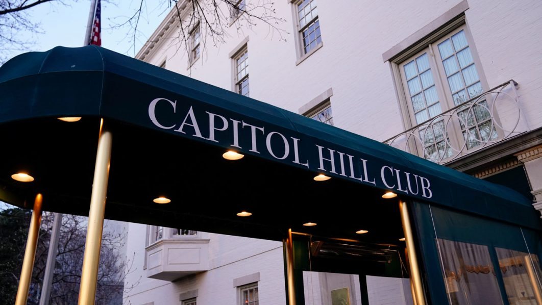 The Capitol Hill Club is seen after the FBI released new video footage from January 5, of a person suspected of planting explosive devices near the Democratic and Republican committee headquarters, in Washington