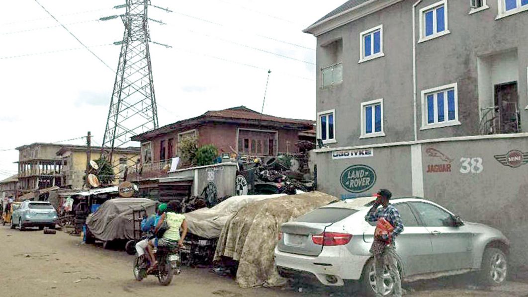 Unserviceable-vehicles-parked-along-Bello-Street,-in-front-of-UgoIyke-BMW-Ltd..