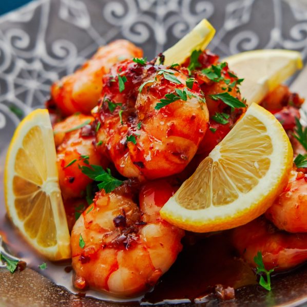 Honey garlic shrimp. Photo No Recipes