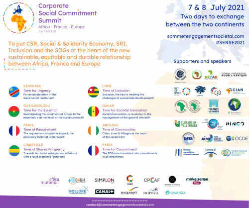 July 7 & 8 2021 from six African cities and Paris 1st Corporate Social Commitment Summit between Africa, France & Europe