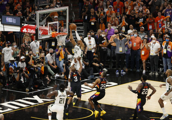 The Milwaukee Bucks have come within one win from their second NBA Championship, defeating the Phoenix Suns 123-119 in Game 5 and taking a 3-2 lead in the NBA Finals