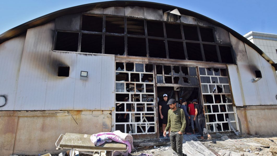 IRAQ-HEALTH-VIRUS-FIRE-HOSPITAL