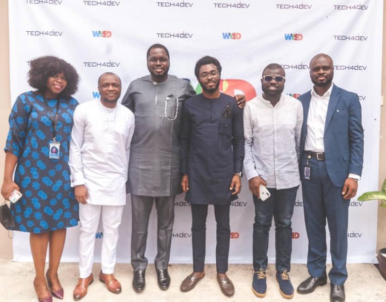 L-R: Oladiwura Oladepo, Executive Director, Tech4Dev; Micheal John, Senior Programs Manager, Tech4Dev; Dayo Ayeni, CEO, Business Plus Nigeria; Lanre Akomolafe, Chief Product & Innovation Officer, Prunedge; Ade Olowojoba, Founder, Code Tutor and Joel Ogunsola, Director of Partnerships and Sustainability, Tech4Dev at the World Youth Skills Day event.