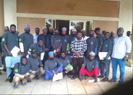 Rice farmers from Katsina and Jigawa States after their training by a Korean Foundation Saemul Udong Foundation and Dangote Rice Ltd in Dutsinma, Katsina state.