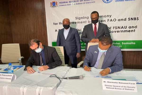 The Somalia National Bureau of Statistics and FAO sign Landmark Agreement on the Transfer of National Data Collection and Analysis Functions