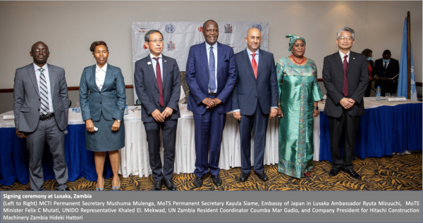 Japan, Hitachi Construction Machinery and UNIDO to train construction equipment operators in Zambia