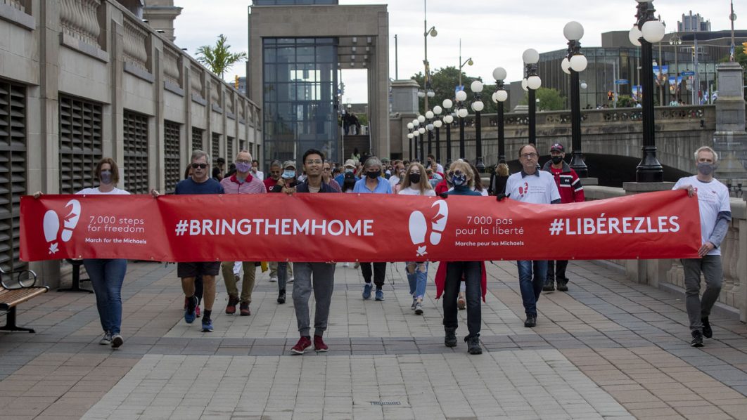 Protest in support of Michael Kovrig and Michael Spavor, jailed in China for 1,000 days