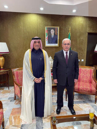 President of the Algerian National Assembly Meets with the Ambassador of the State of Qatar