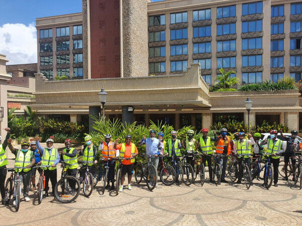 UN-Habitat and partners give Kenyan government officials real life bicycling experience