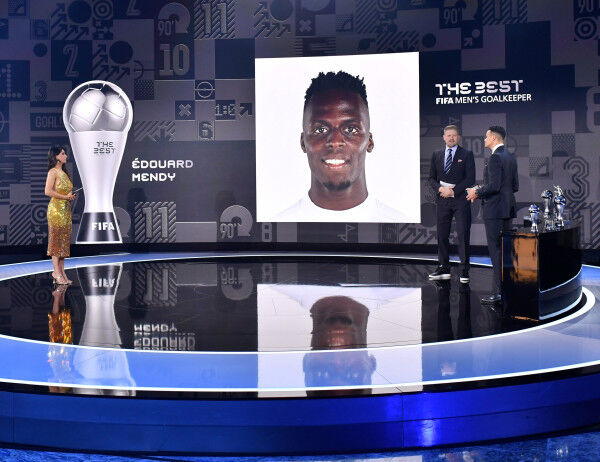 FIFA President presents Mendy with The Best award after African decider